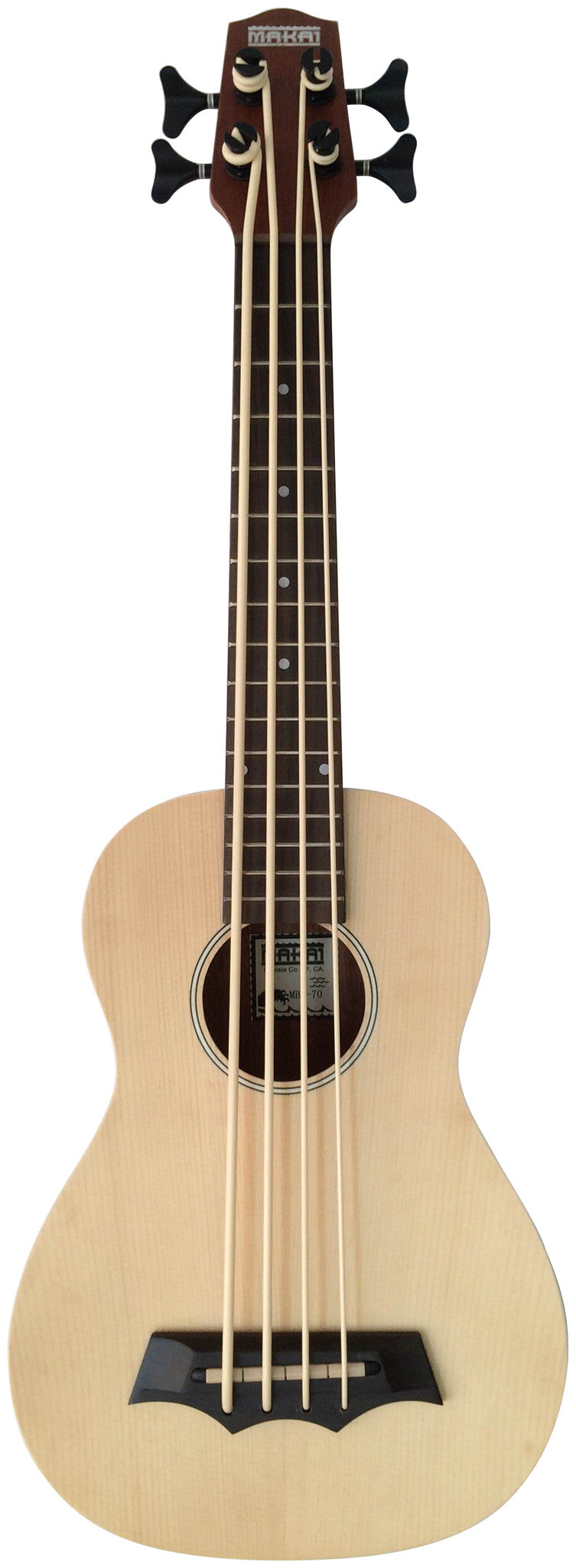 Makai Solid Top Series With White Binding Bass Ukulele MBS-70