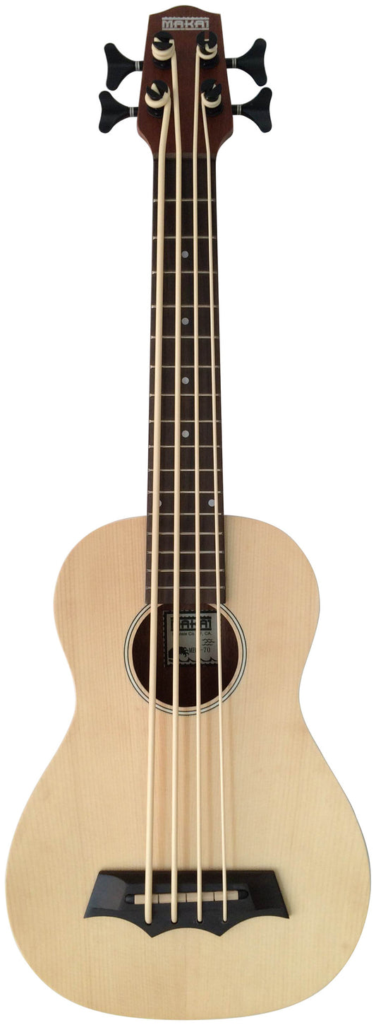 Makai Solid Top Series With White Binding Bass Ukulele MBS-70