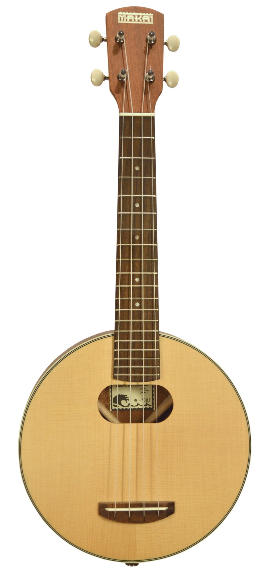Makai MC-70BJ Spruce Mahogany Banjolele Style Concert Ukulele