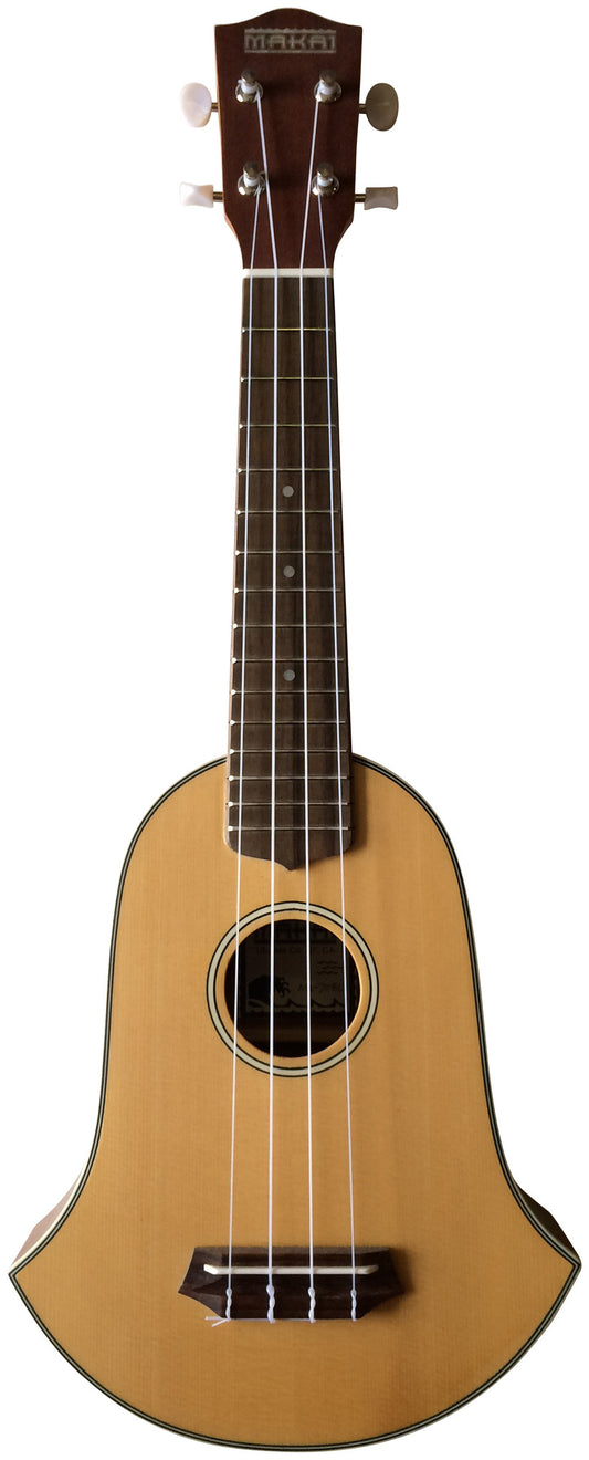 Makai Solid Top Series Bell Shaped Soprano Ukulele MK-70BL